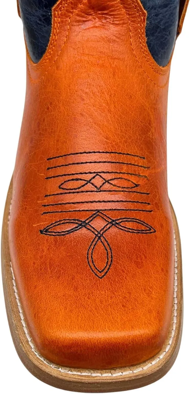 Vaccari Kids Dakota Genuine Leather University Mascot Embroidery Square Toe Officially Licensed Cowboy Toddler/Kids Boots