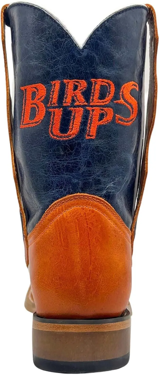 Vaccari Kids Dakota Genuine Leather University Mascot Embroidery Square Toe Officially Licensed Cowboy Toddler/Kids Boots