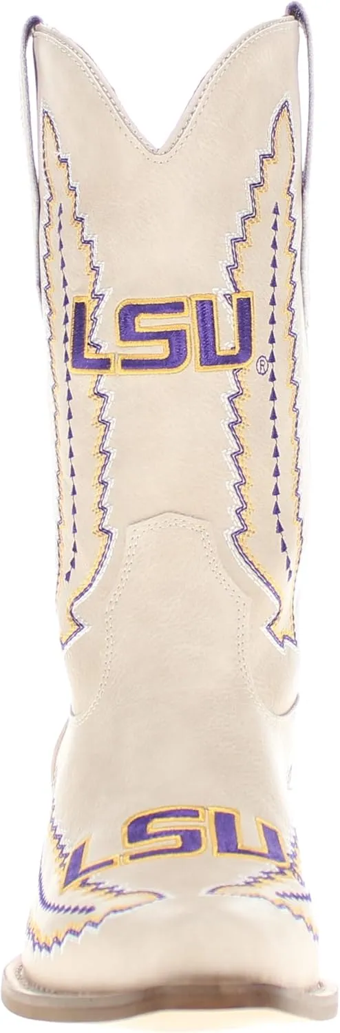 Vaccari Women's Mimi Premium PU Leather NCAA Athletics Embroidery Cowboy Boots
