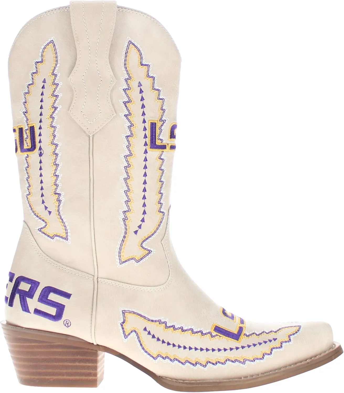 Vaccari Women's Mimi Premium PU Leather NCAA Athletics Embroidery Cowboy Boots