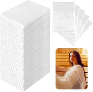 VAIPI 100 Pcs Plastic Sheeting for Body Wrap, 86x47 Inch Sauna Blanket Liners Plastic Sauna Wrap Disposable Film Bathtub Bag Sauna Accessories for Beauty Salon Spa Therapy