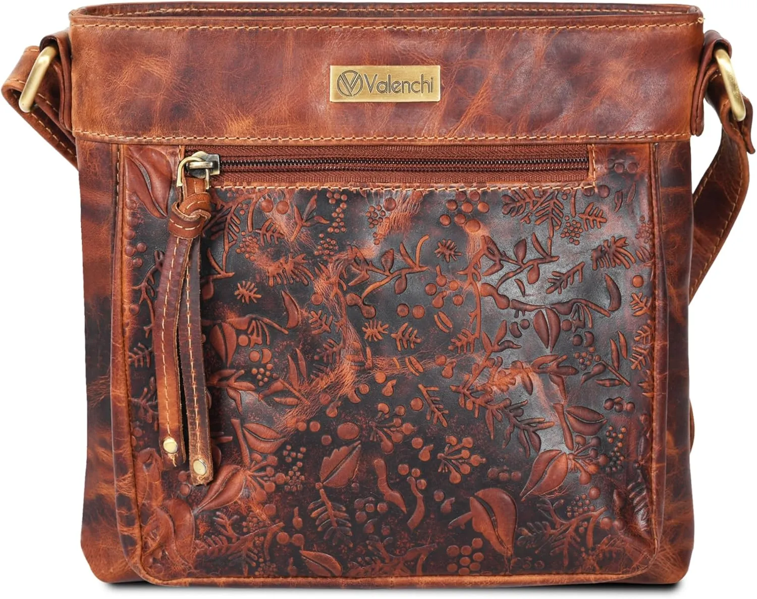 VALENCHI Women's Crossbody Handbags - Premium Leather Bags for Women - Everyday Purse with Adjustable Strap - Ladies Bag