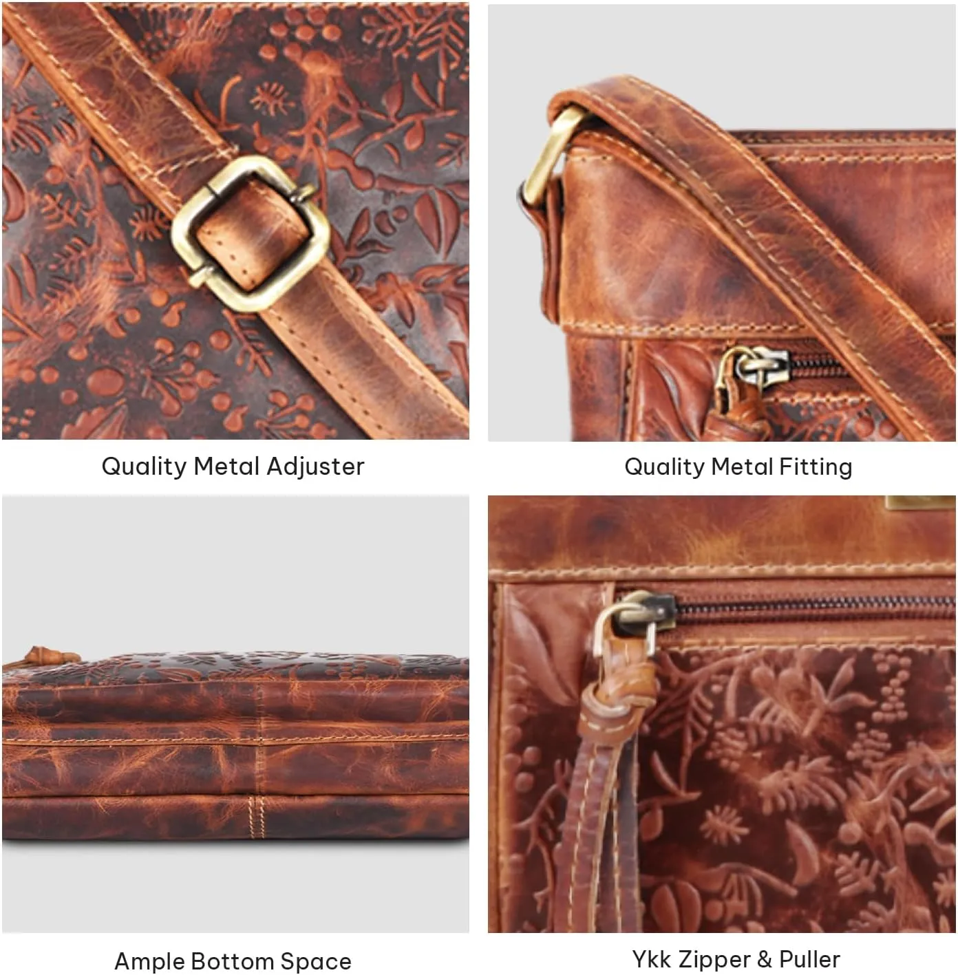 VALENCHI Women's Crossbody Handbags - Premium Leather Bags for Women - Everyday Purse with Adjustable Strap - Ladies Bag