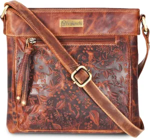 VALENCHI Women's Crossbody Handbags - Premium Leather Bags for Women - Everyday Purse with Adjustable Strap - Ladies Bag