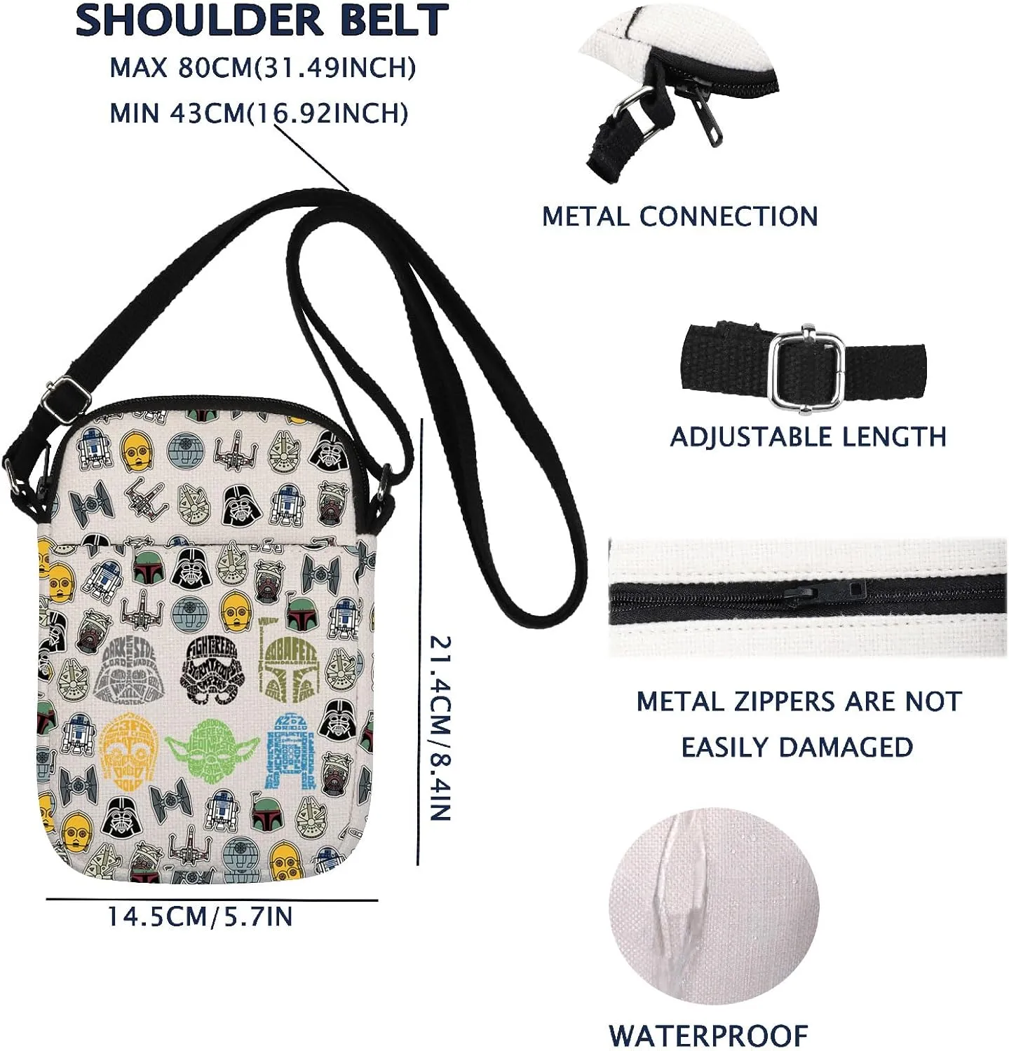 VAMSII S W Themed Gift Star Movie Crossbody Bag S W Merchandise