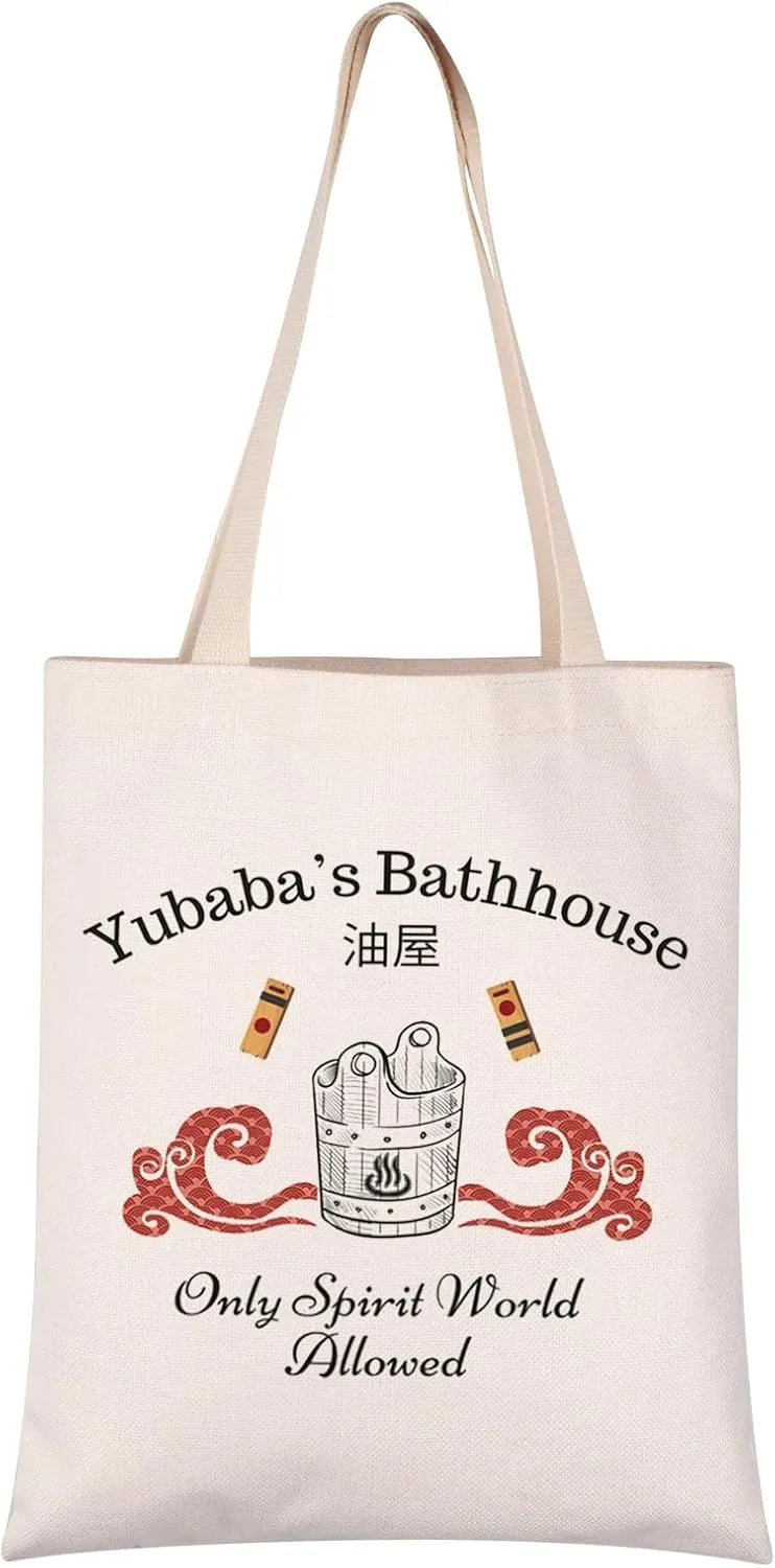 VAMSII Yubaba's Bathhouse Inspired gift Classic Anime Gift Japanese Anime Gift Spirited A Tote Bag (Bathhouse tote)