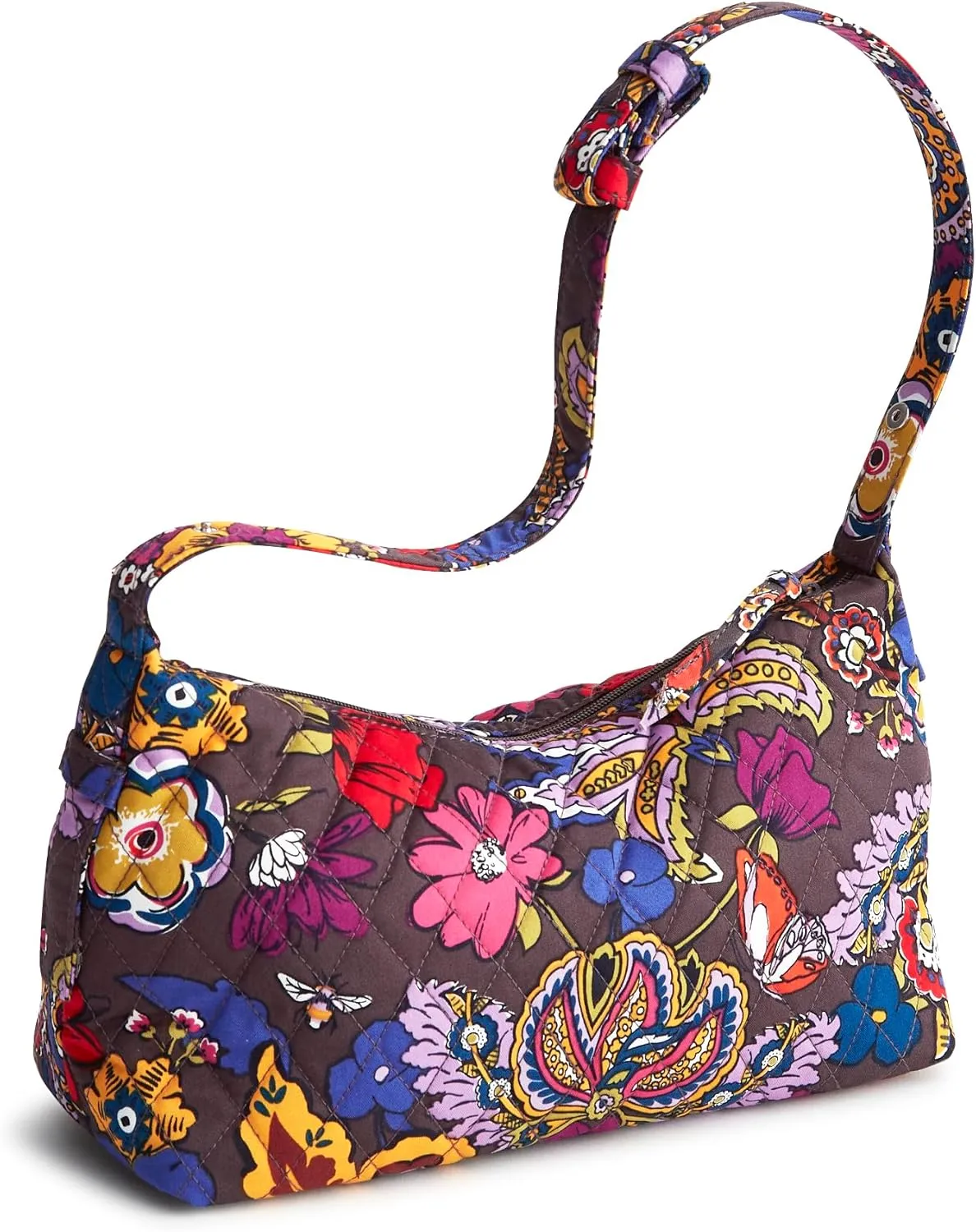 Vera Bradley Premium Cotton Roxbury Crescent Shoulder Bag
