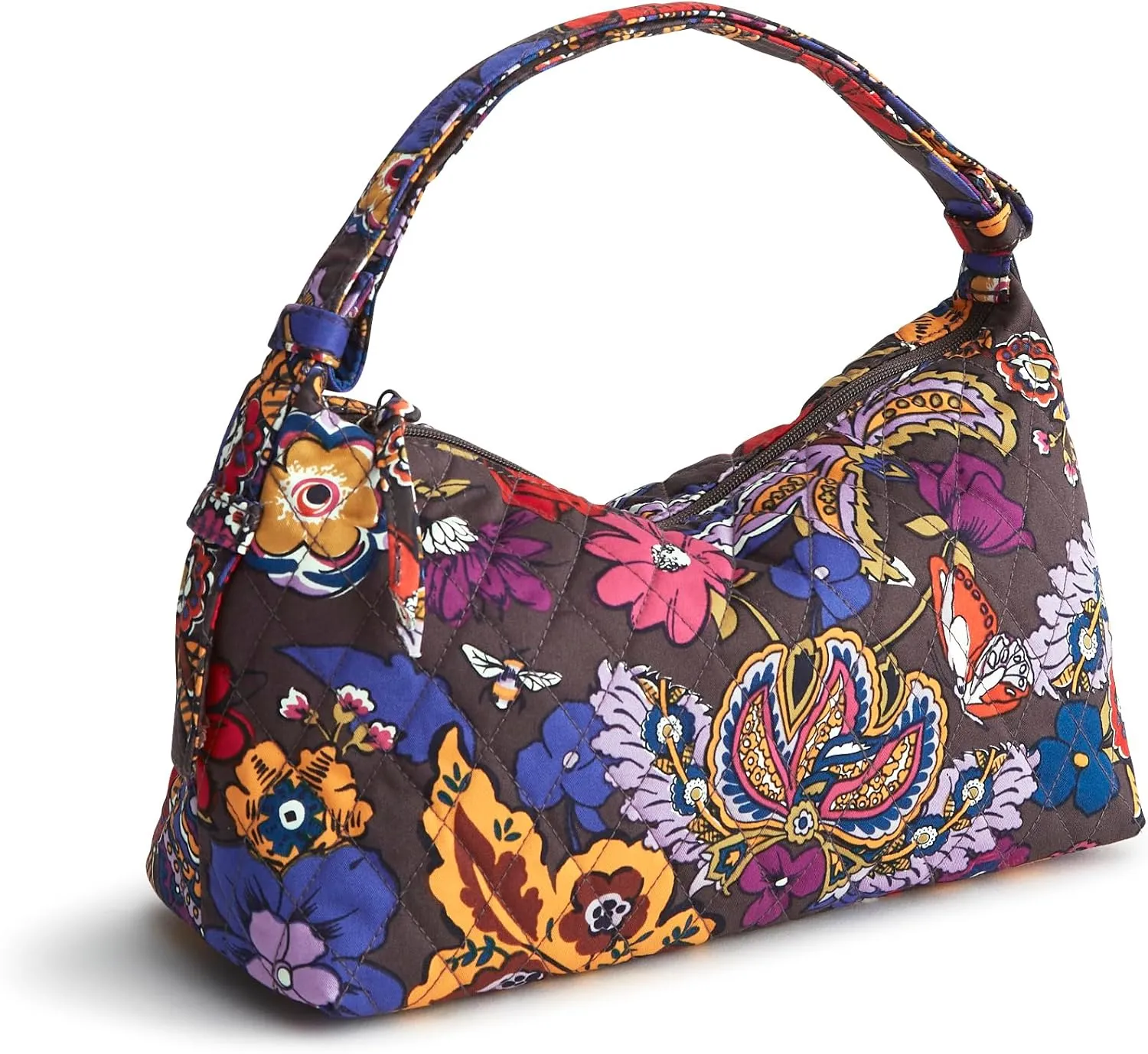Vera Bradley Premium Cotton Roxbury Crescent Shoulder Bag
