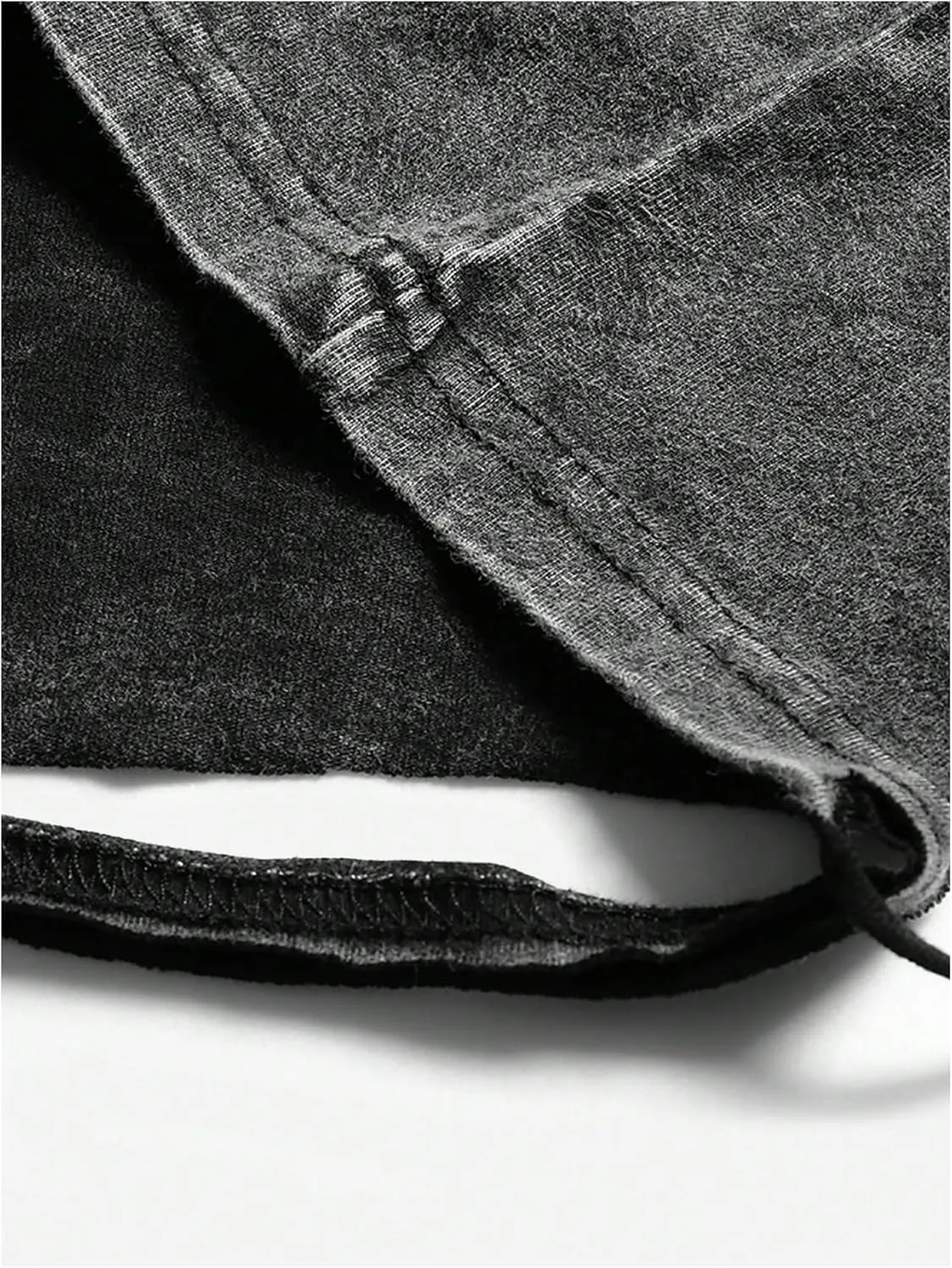 Verdusa Men's Distressed Asymmetrical Tees Crew Neck Vintage Faded T Shirts