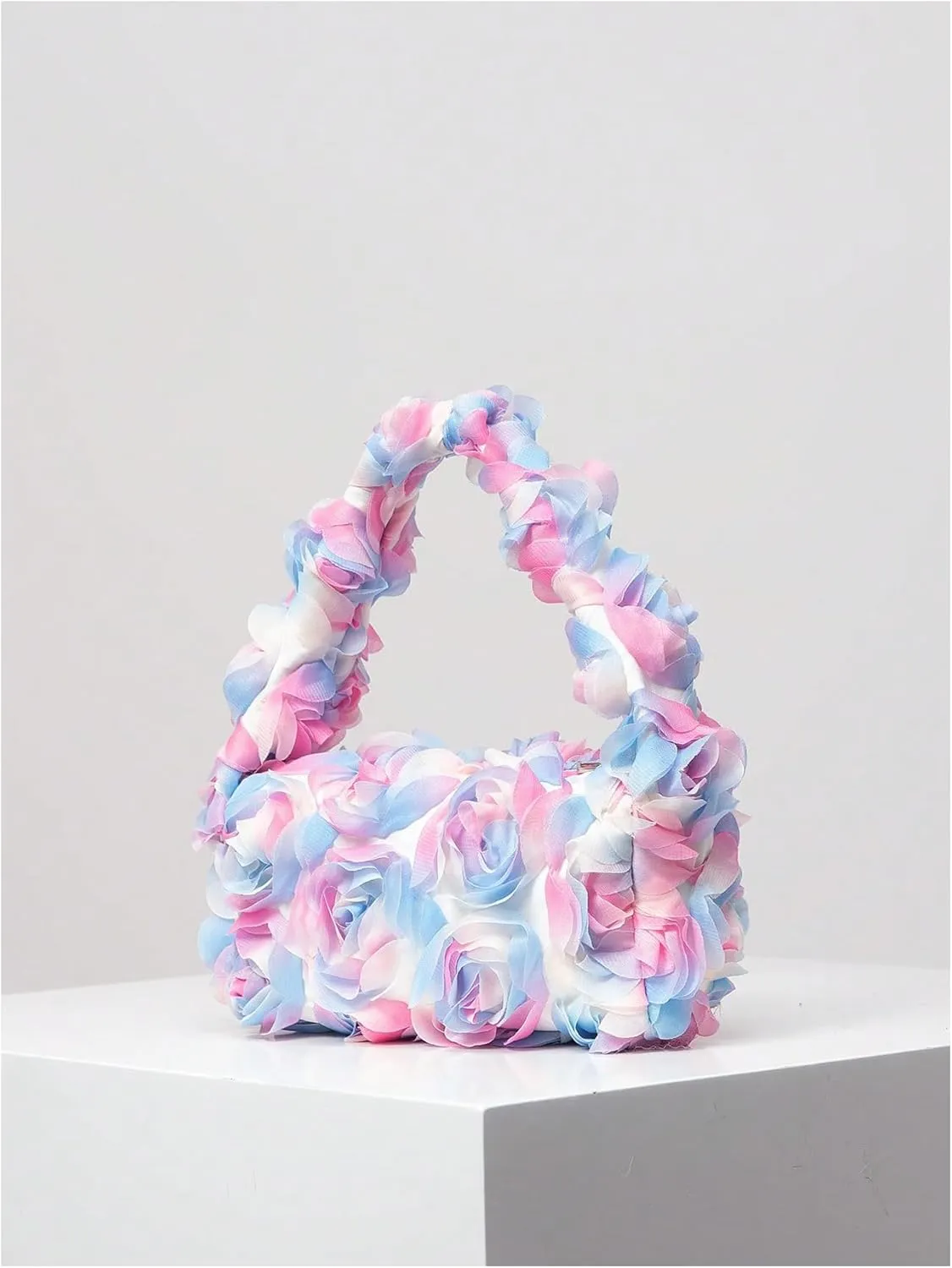 Verdusa Women's 3D Flower Clutch Handbags Rose Evening Purse Top Handle Bags