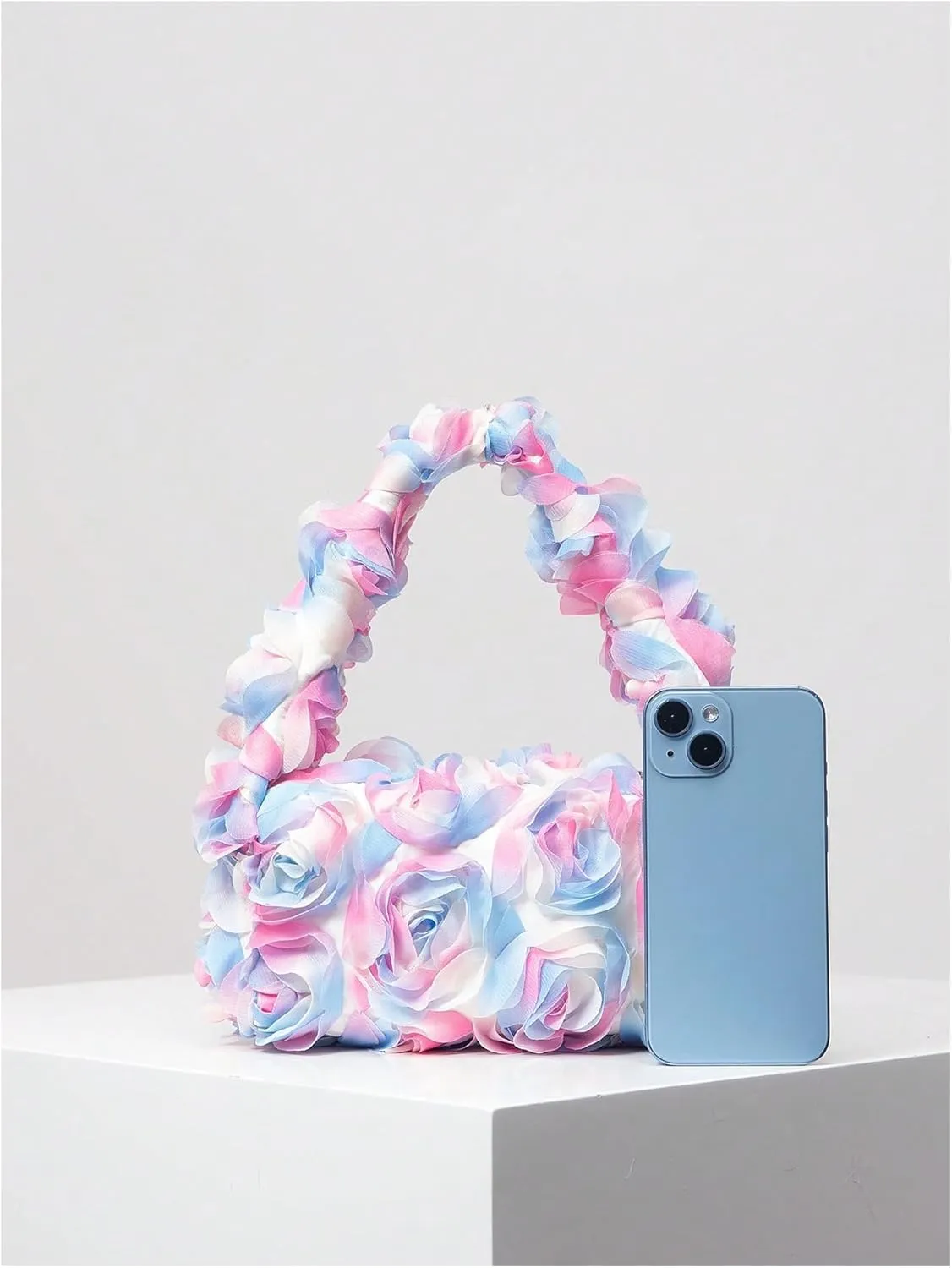 Verdusa Women's 3D Flower Clutch Handbags Rose Evening Purse Top Handle Bags