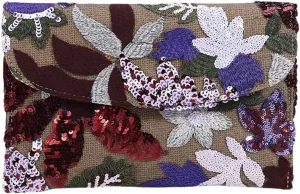 Verdusa Women's Floral Embroidery Sequin Evening Clutch Bags Party Purses