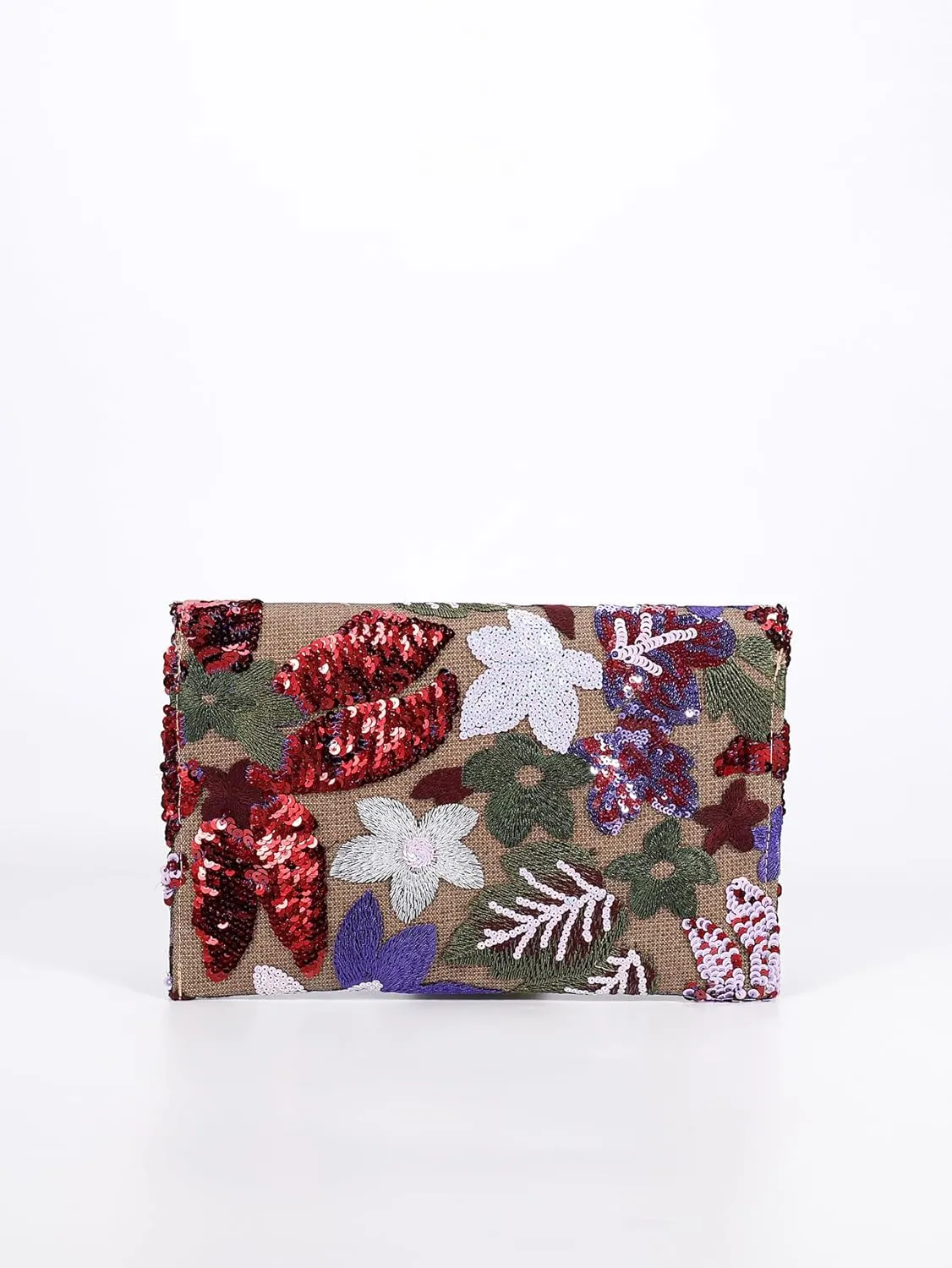 Verdusa Women's Floral Embroidery Sequin Evening Clutch Bags Party Purses