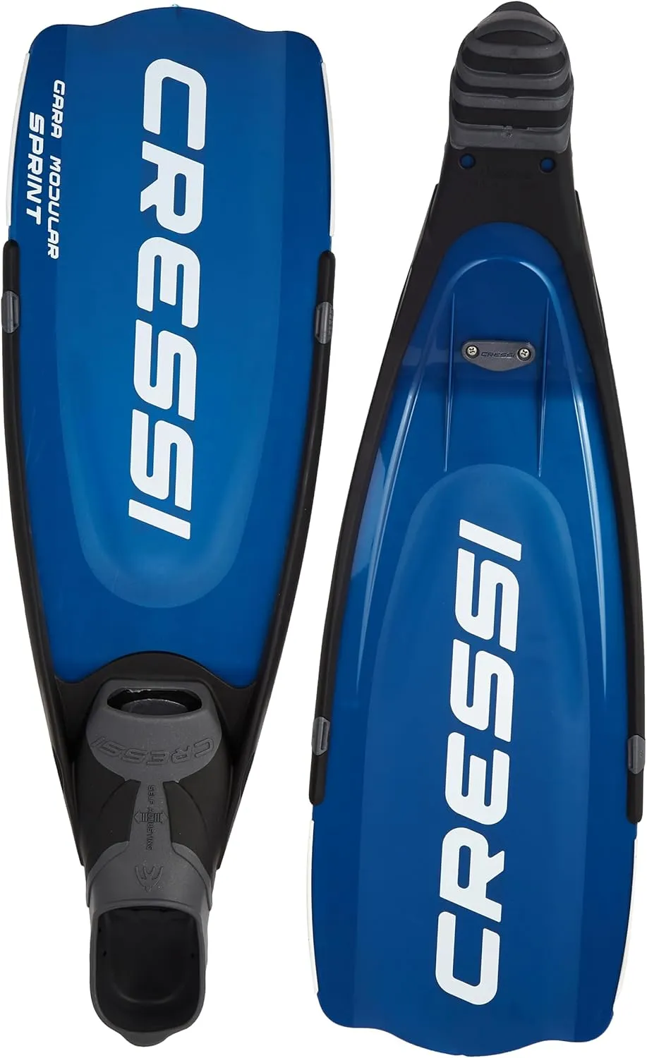 Versatile Fins for Scuba Diving, Snorkeling, Freediving - Gara Modular Interchangeable Blade System - Adjustable Full Foot Pocket - Gara Sprint: made in Italy by Cressi