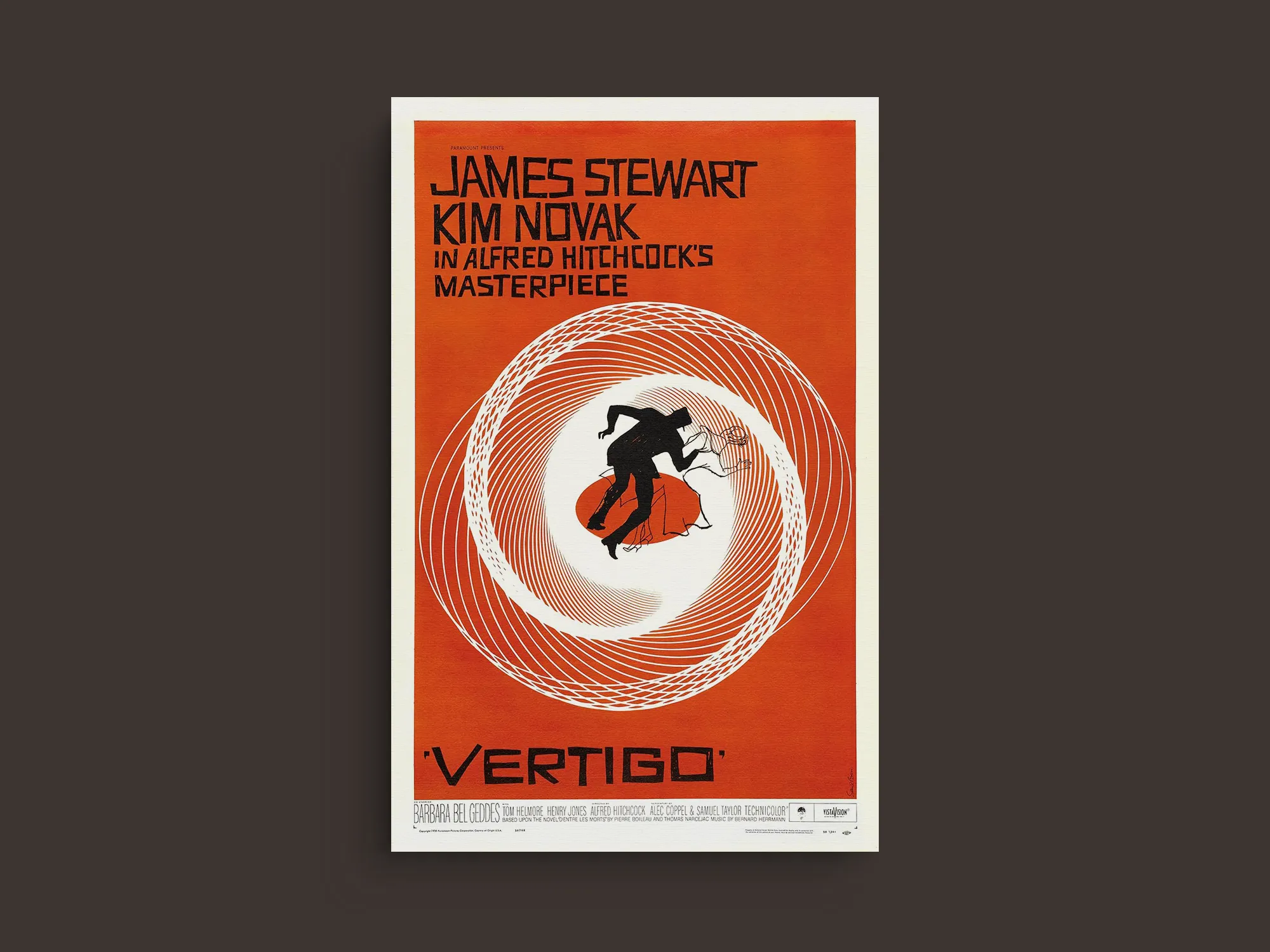 Vertigo Canvas Print | Hitchcock Vertigo Film Poster | James Stewart & Kim Novak Art Print | Classic Movie Wall Decor | Film Lover Gift
