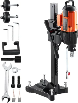 VEVOR Diamond Core Drilling Machine, 10in Wet Concrete Core Drill Rig with Stand Wheels, 750RPM Speed & 1-1/4" Thread & Lifting Handle, 10in Drilling Diameter for Concrete Brick Block Stone, 2500W