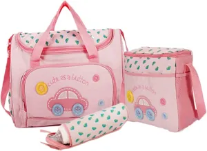 VICASKY Large Capacity Diaper Changing Pad Travel Mummy Bag Shoulder Strap 4-piece Set