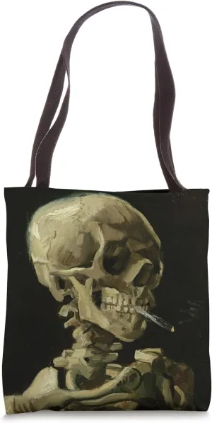 Vincent Van Gogh Smoking Skeleton Tote Bag