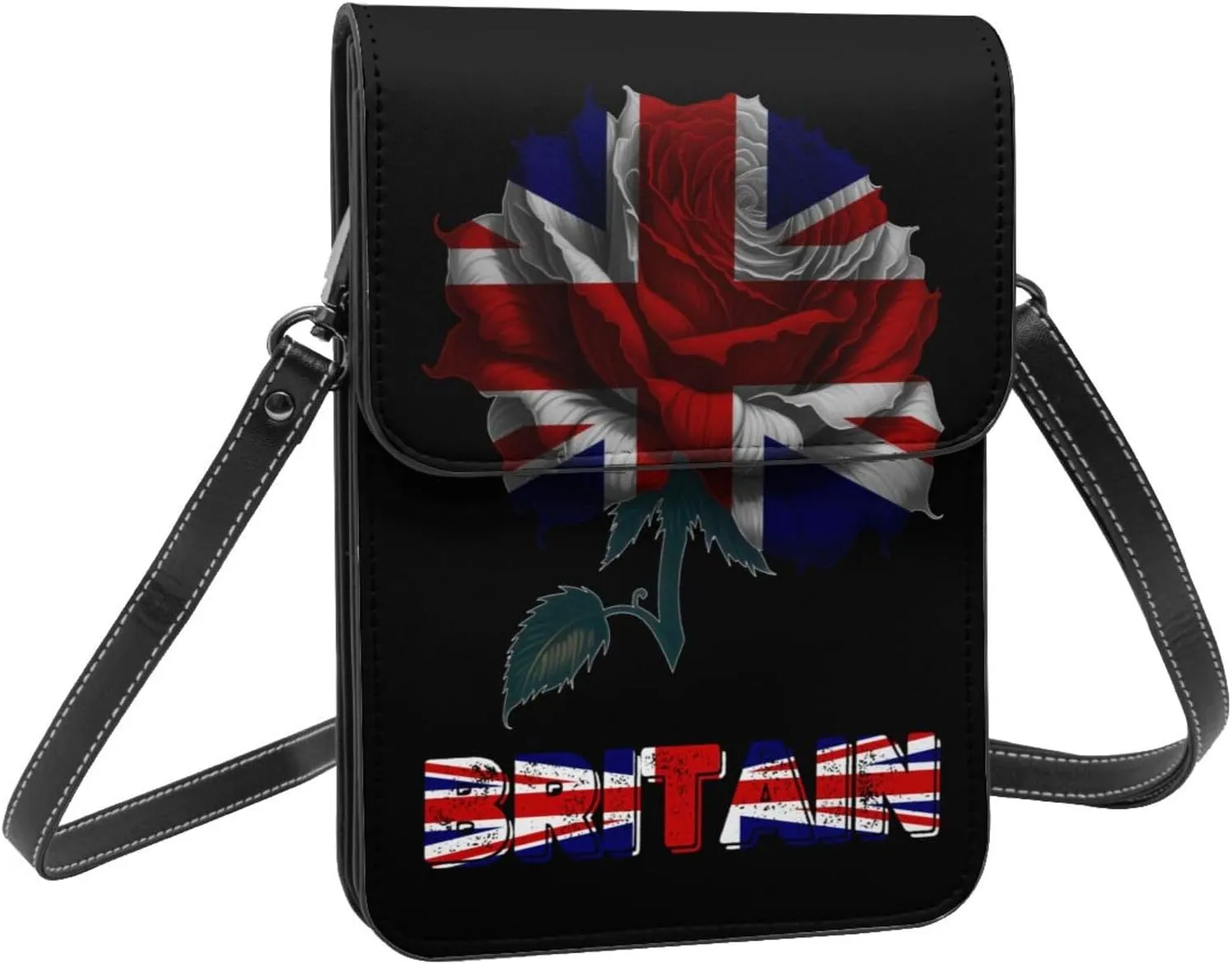 Vintage Cape Verde Verdean Flag Rose Flower Small Crossbody Purse Cell Phone Bag for Women