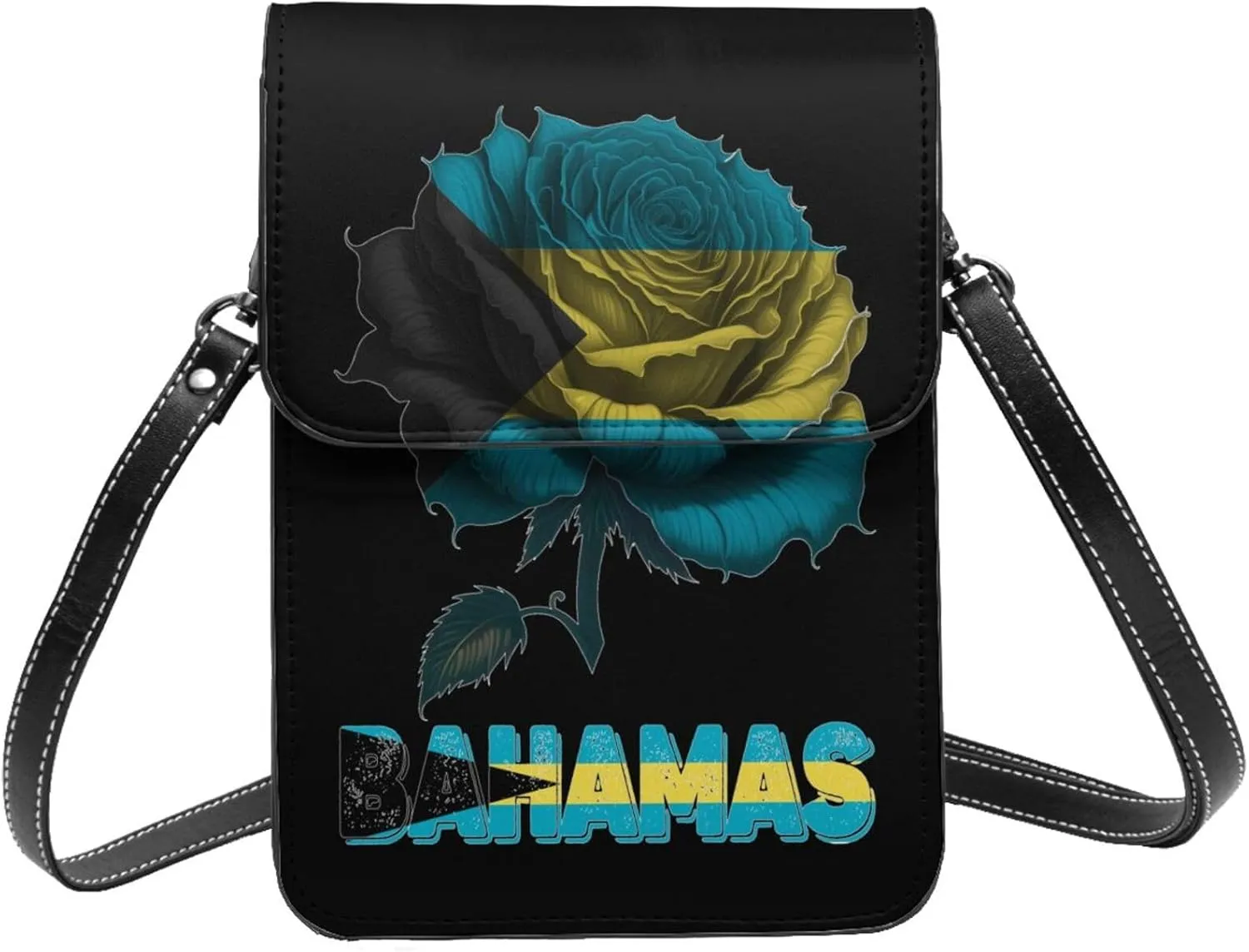 Vintage Cape Verde Verdean Flag Rose Flower Small Crossbody Purse Cell Phone Bag for Women