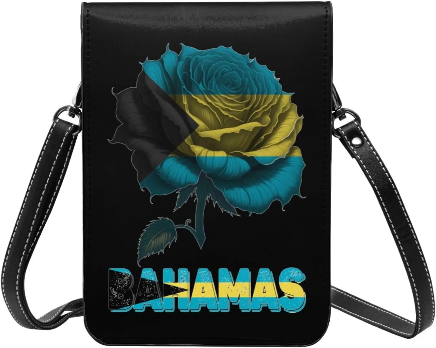 Vintage Cape Verde Verdean Flag Rose Flower Small Crossbody Purse Cell Phone Bag for Women