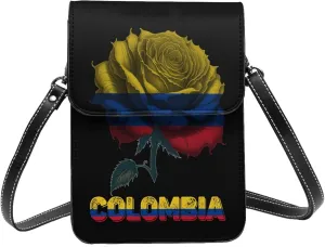 Vintage Ecuador Ecuadorian Ecuadorean Flag Rose Flower Small Crossbody Purse Cell Phone Bag for Women