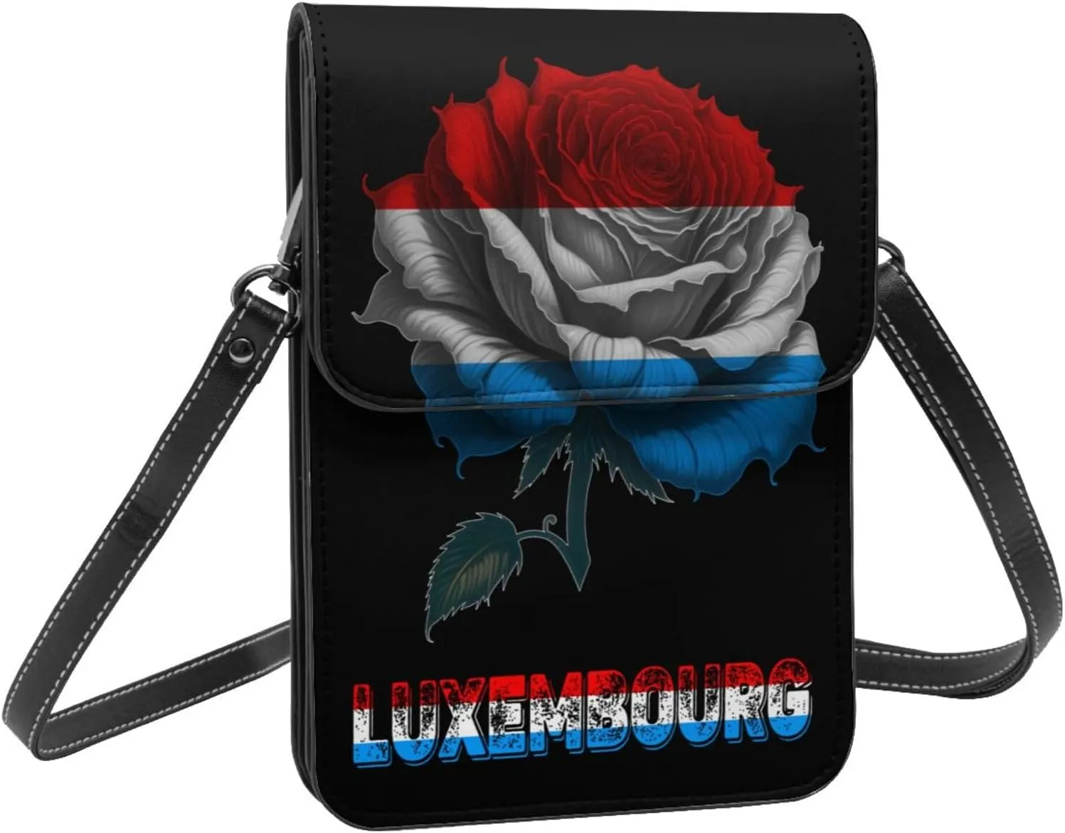 Vintage Mongolia Mongolian Flag Rose Flower Small Crossbody Purse Cell Phone Bag for Women