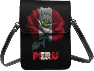 Vintage Portugal Portuguese Flag Rose Flower Small Crossbody Purse Cell Phone Bag for Women