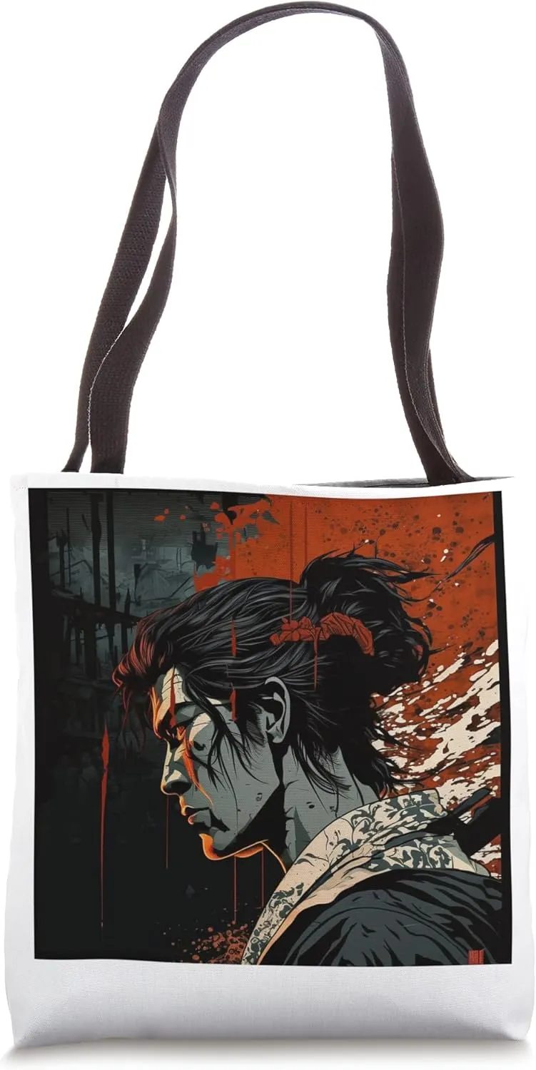 Vintage Retro Japanese Portrait, Dark Intentions - Ukiyo-E Tote Bag