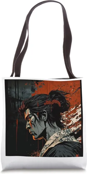 Vintage Retro Japanese Portrait, Dark Intentions - Ukiyo-E Tote Bag