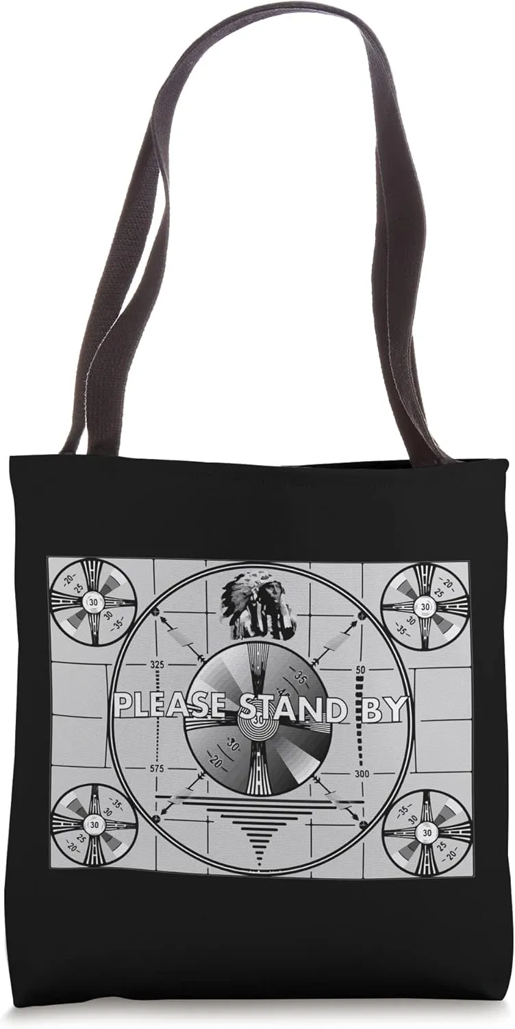Vintage Retro TV Television Film Technical Trouble Tote Bag