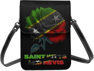 Vintage South Sandwich Islands Flag Rose Flower Small Crossbody Purse Cell Phone Bag for Women