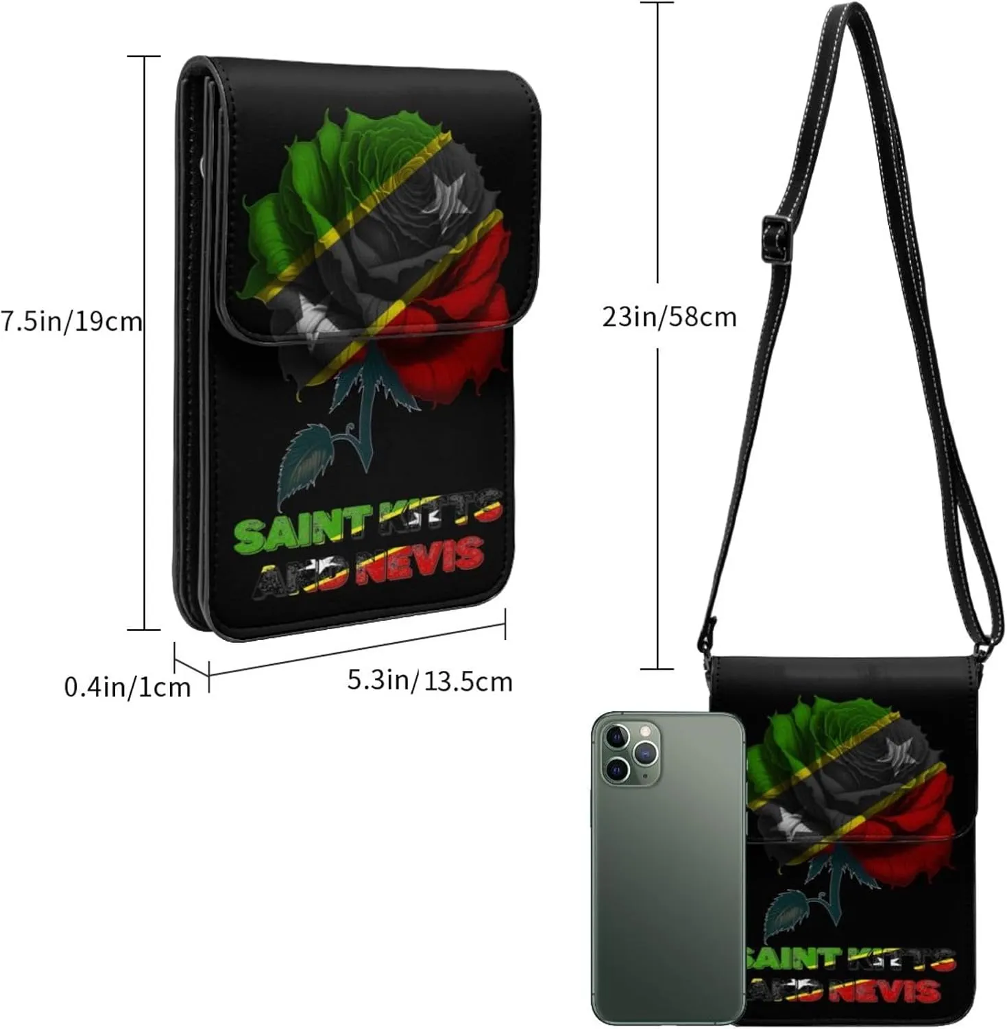 Vintage South Sandwich Islands Flag Rose Flower Small Crossbody Purse Cell Phone Bag for Women