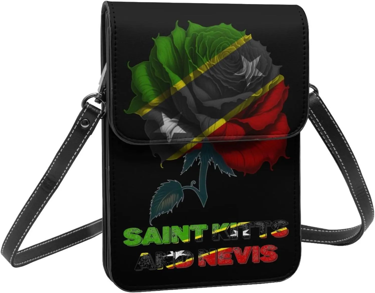 Vintage South Sandwich Islands Flag Rose Flower Small Crossbody Purse Cell Phone Bag for Women