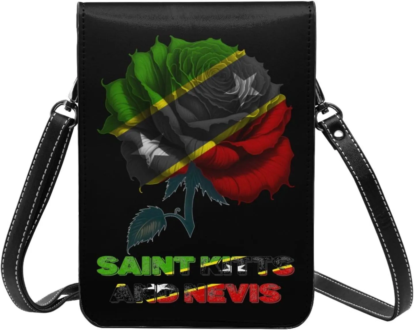 Vintage South Sandwich Islands Flag Rose Flower Small Crossbody Purse Cell Phone Bag for Women