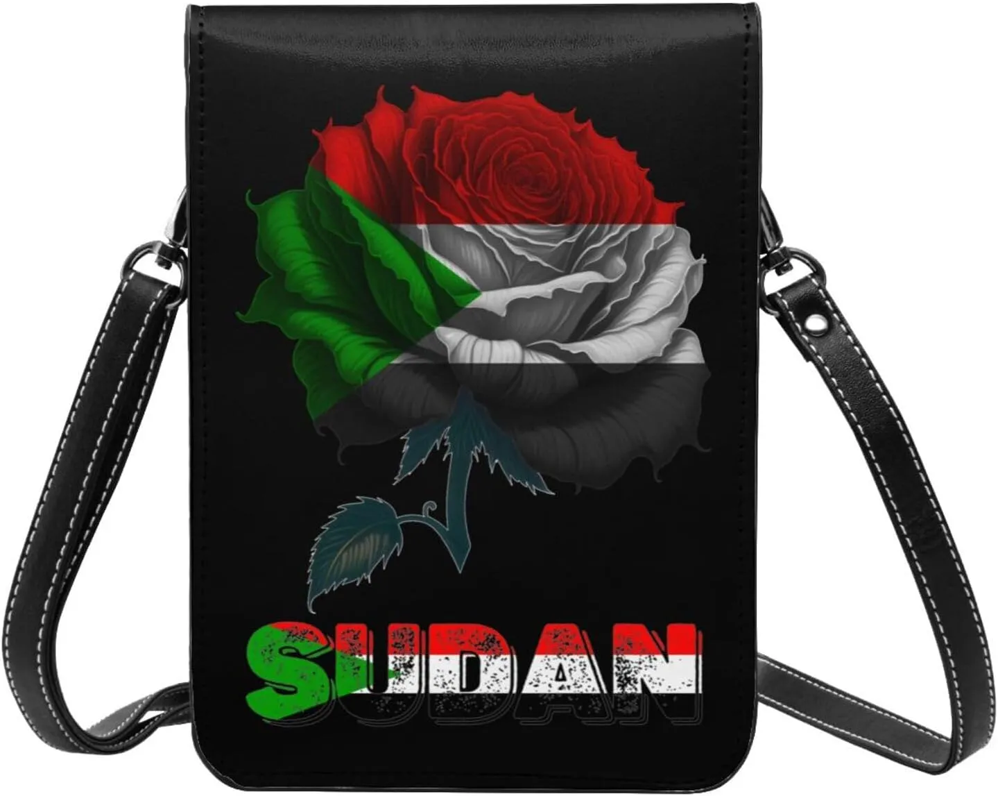Vintage Turkey Turkish Flag Rose Flower Small Crossbody Purse Cell Phone Bag for Women