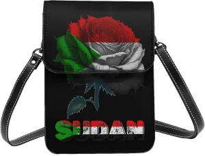 Vintage Turkey Turkish Flag Rose Flower Small Crossbody Purse Cell Phone Bag for Women