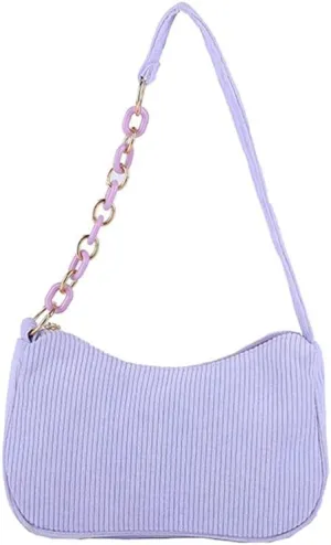 Vintage Women Handbags Corduroy Underarm Bag Casual Women Shoulder Bags Solid Color Zipper Female Handbag Clutch