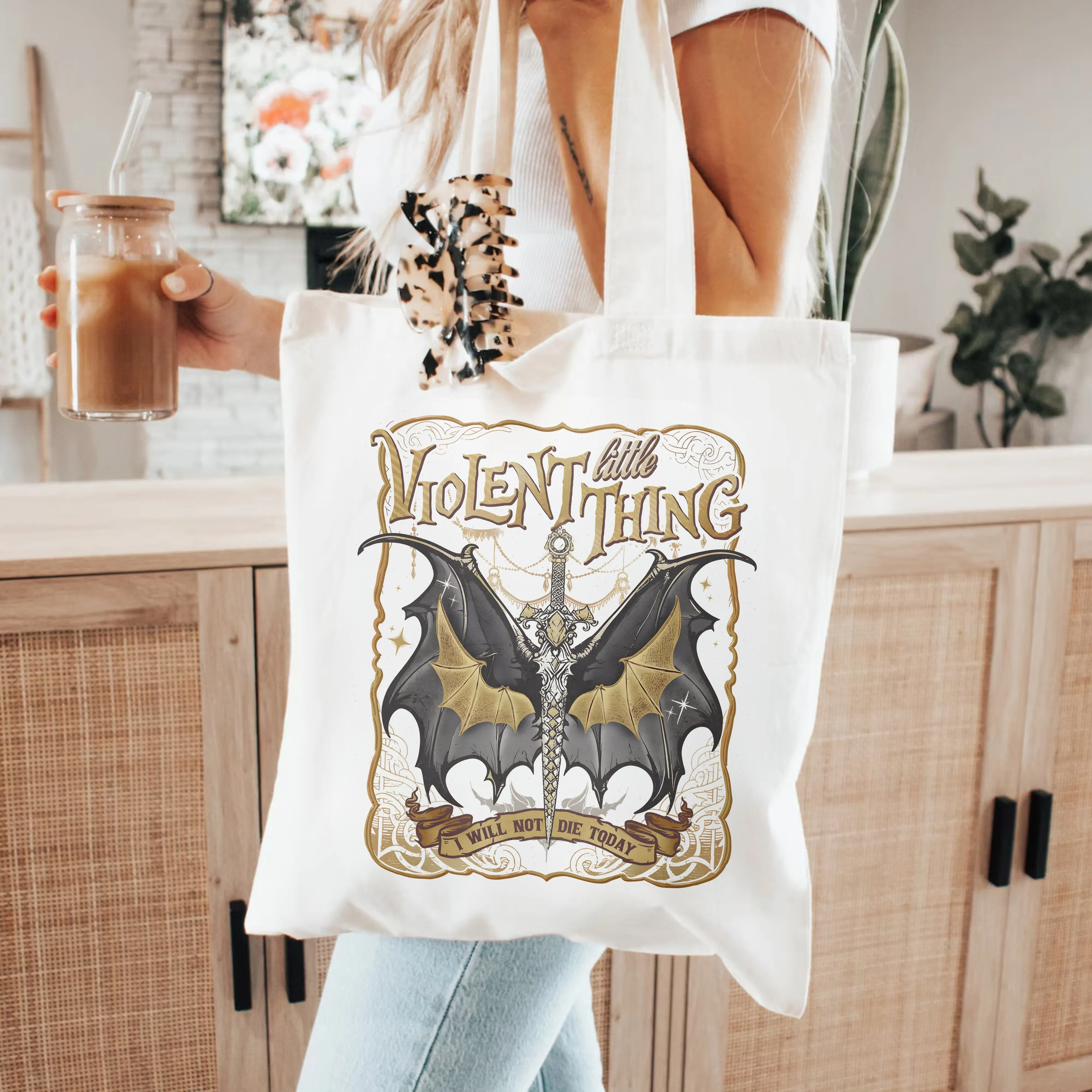 Violent Little Thing Tote – Dark Fantasy Aesthetic