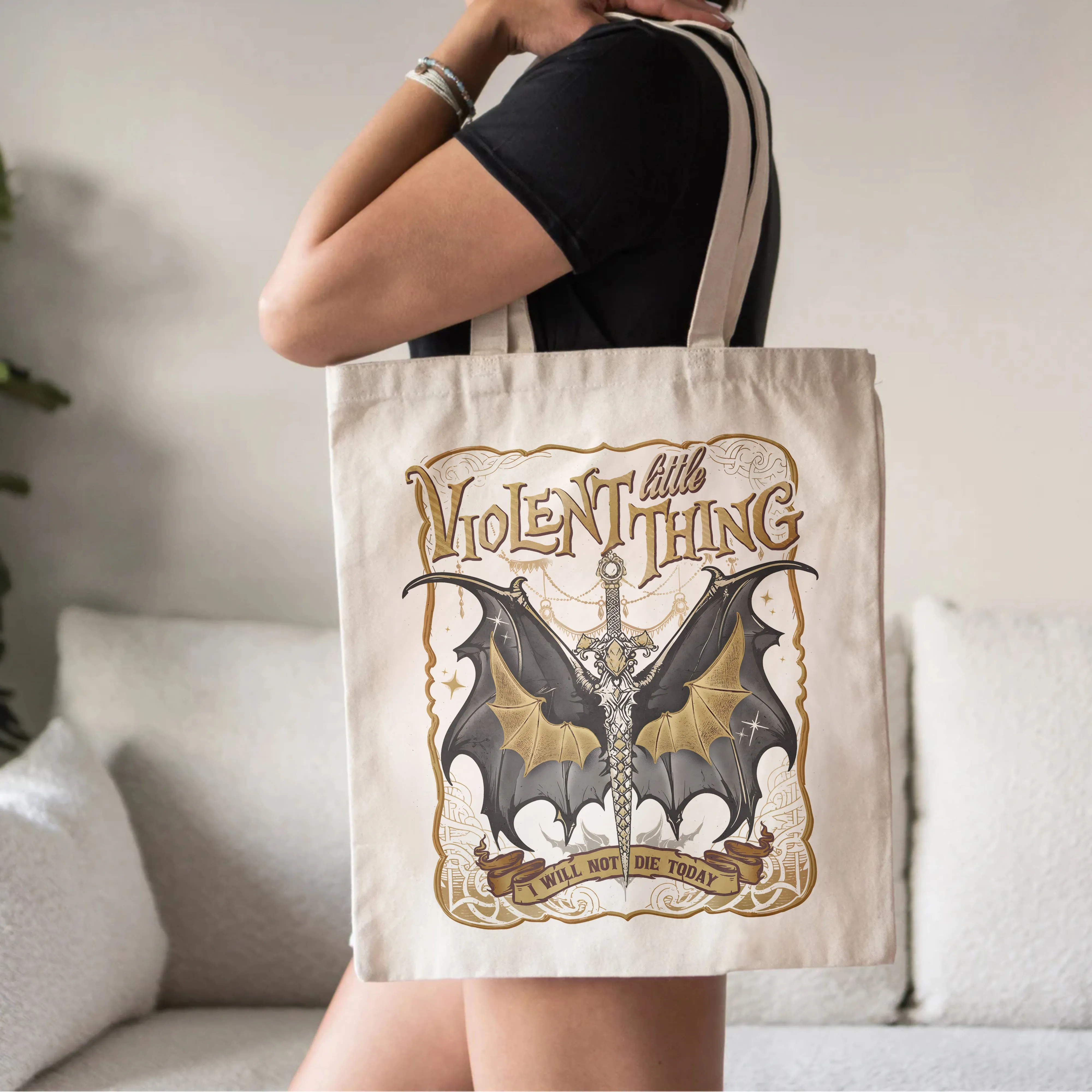 Violent Little Thing Tote – Dark Fantasy Aesthetic