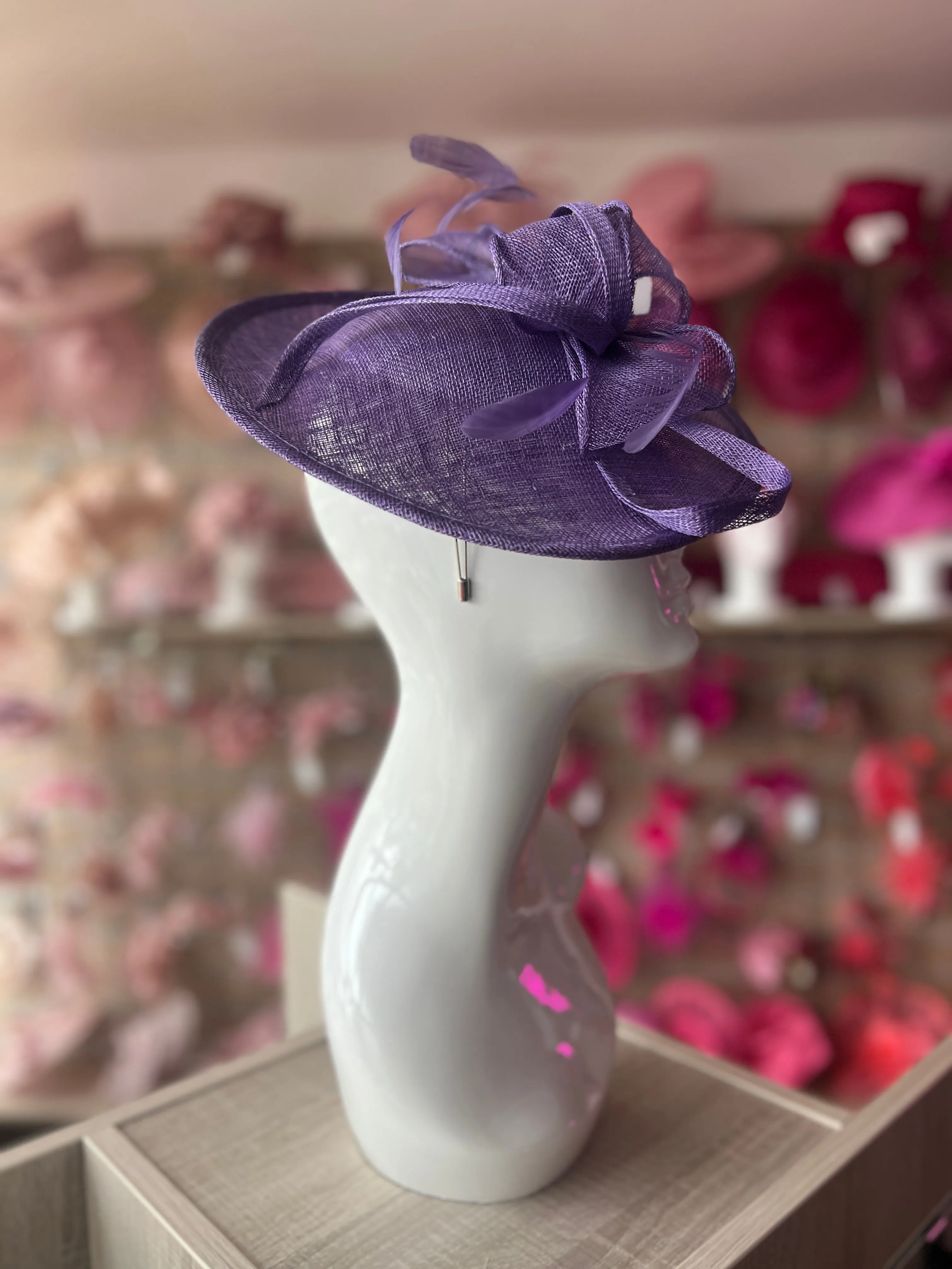 Violet Teardrop Disc Fascinator