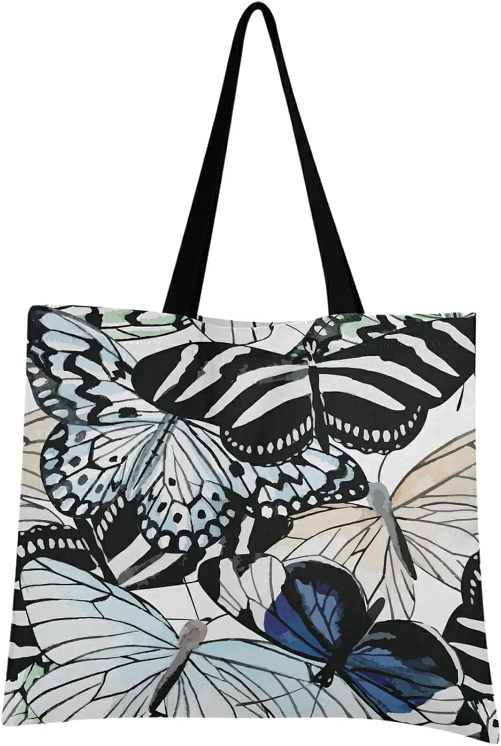 visesunny Women Extra Large Tote Bag Beautiful Tropic Butterfly Shoulder Bags Ladies Beach Travel Reusable Grocery Shopping Portable Storage Handbag