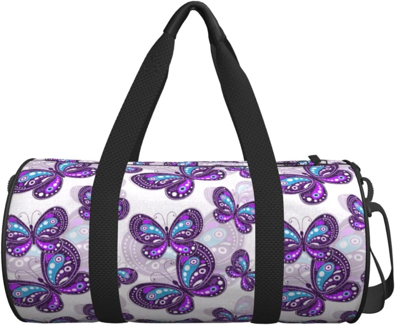 Vivid Butterfly Round Travel Duffel Bag Large Capacity Gym Sports Bags for Hiking Vacation Trips