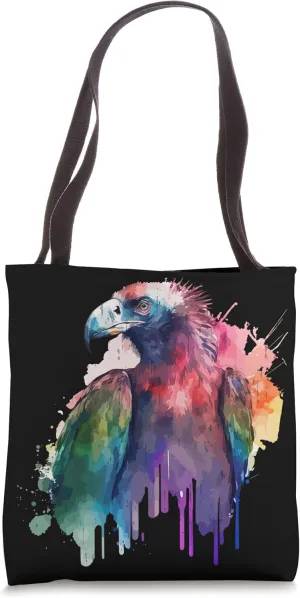 Vulture Watercolor Portrait Vultures Lover Scavenger Birds Tote Bag