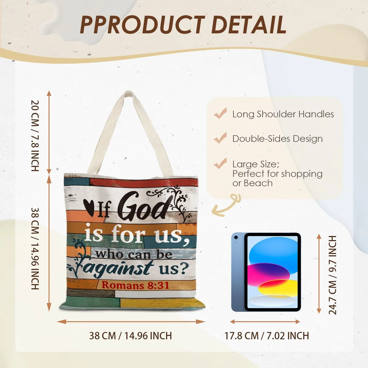 Walk by Faith Christian Canvas Tote Bags for Women, Christian Gifts for Women Faith, Bible Verse Gifts