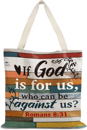 Walk by Faith Christian Canvas Tote Bags for Women, Christian Gifts for Women Faith, Bible Verse Gifts