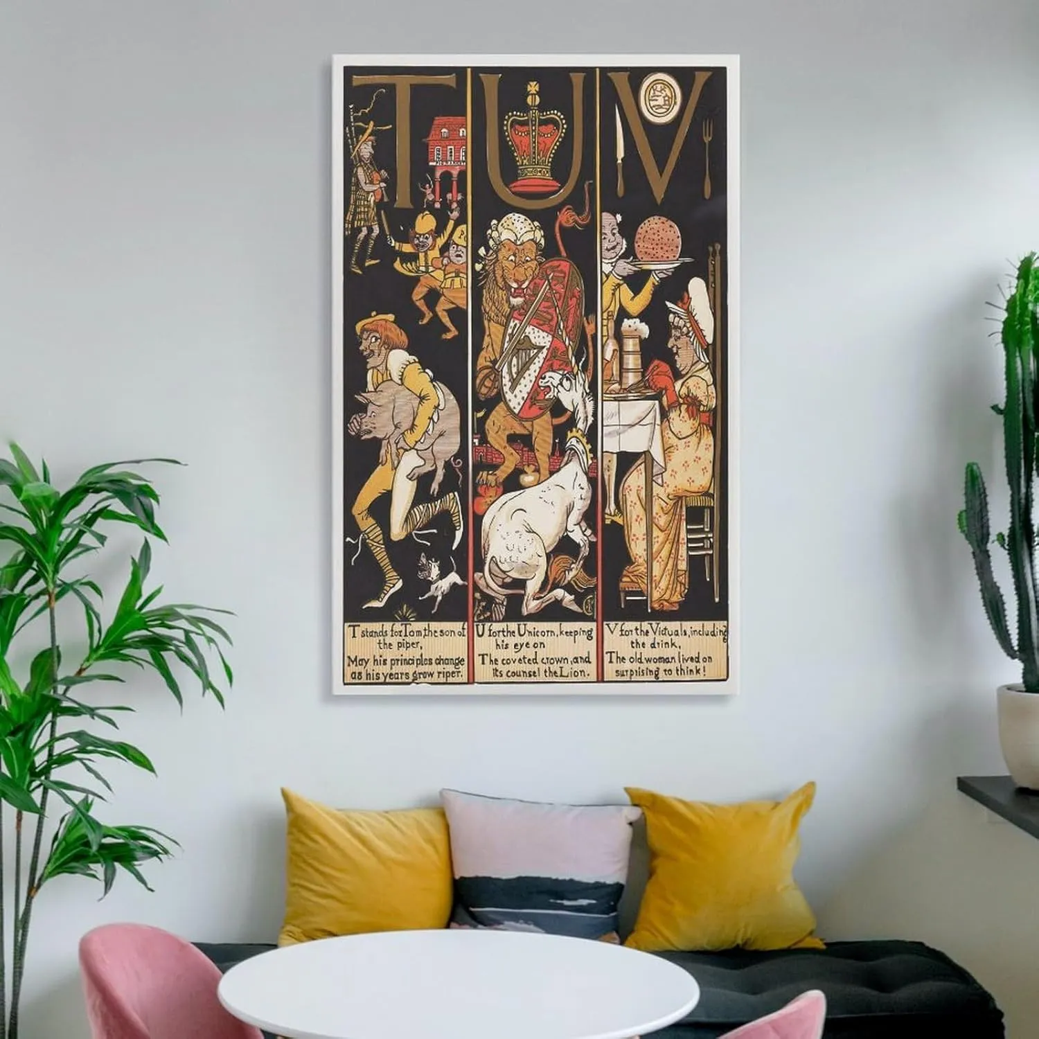 Walter Crane Posters Print The Absurd A.B.C Pl (6) Wall Art Picture Painting Poster Canvas Print Posters Artworks Bedroom Living Room Decor 24x36inch(60x90cm)