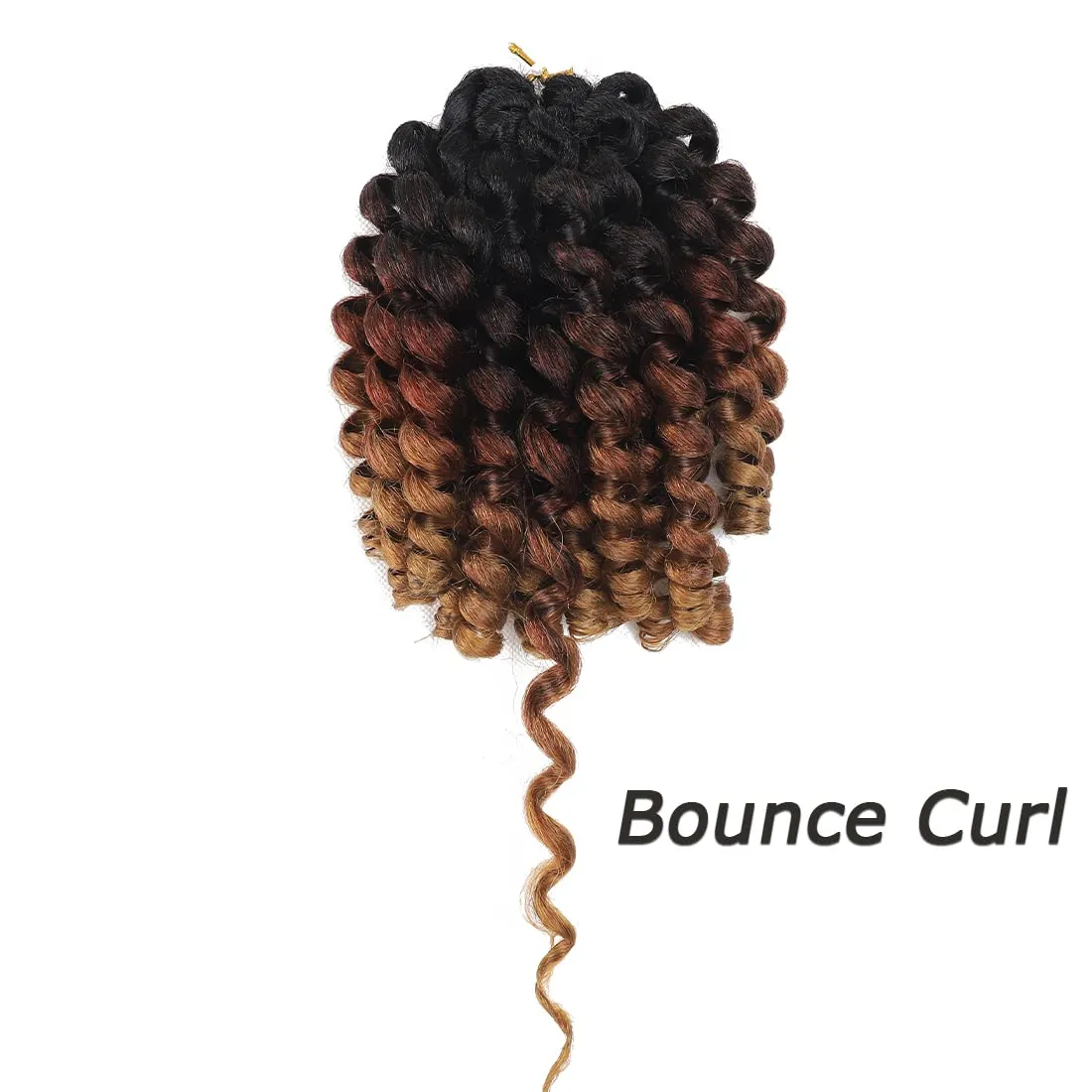 Wand Curl Crochet Braids Hair Jamaican Bounce Crochet Hair 8 Inch Wand Curl Jamaican Braids Ringlet Twist Hair Extension Crochet Hair (5 PCS, 1B/30/27)