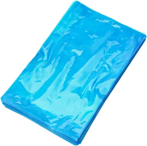 Wash Bottle Sleeve Covers, 250pcs Disposable Tattoo Equipment Bags for Green Algae Bottles, Translucent Blue, 15cm x 24cm