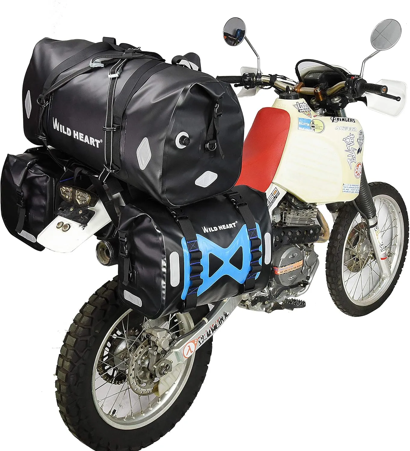 Waterproof Bag 55L 66L 77L Motorcycle Dry Duffel Bag for Travel,Motorcycling, Cycling,Hiking,Camping (77L, Black)